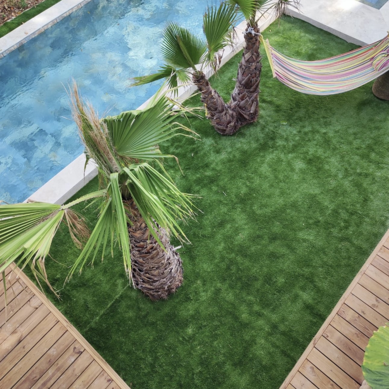 gazon synthétique piscine